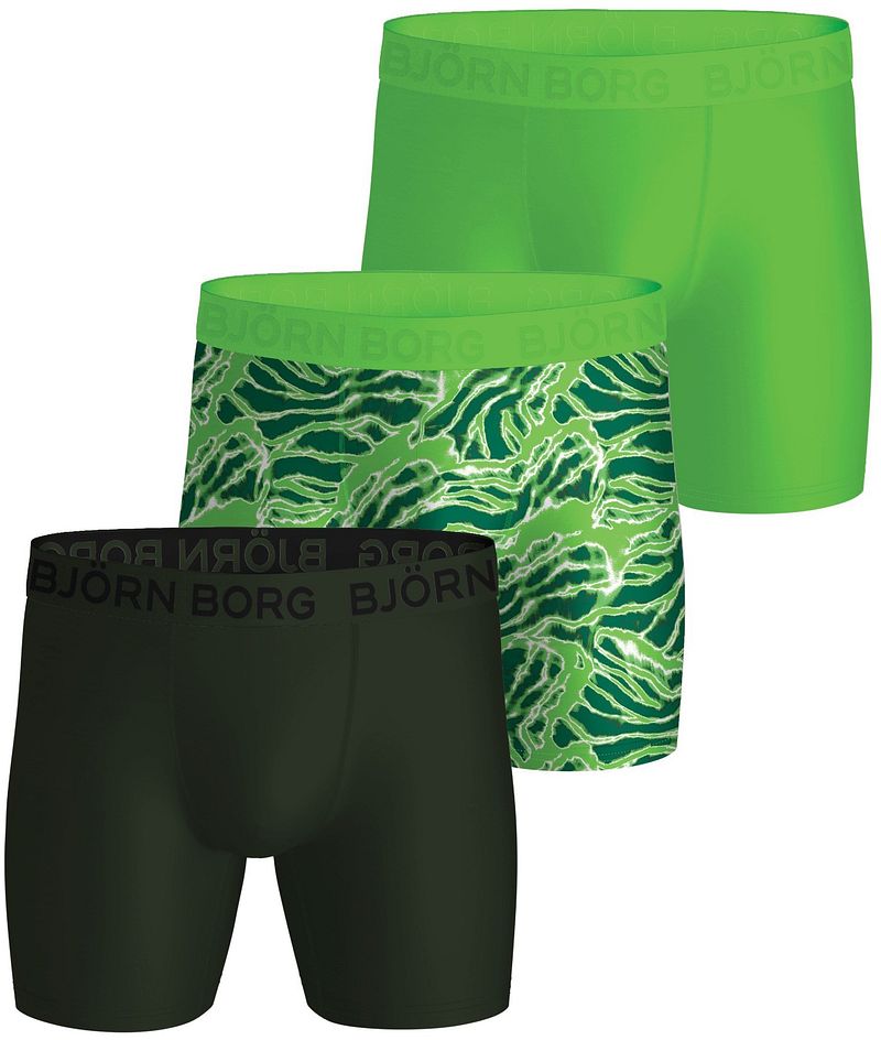 Bjorn Borg Performance Boxershorts 3-Pack Grün - Größe XL günstig online kaufen