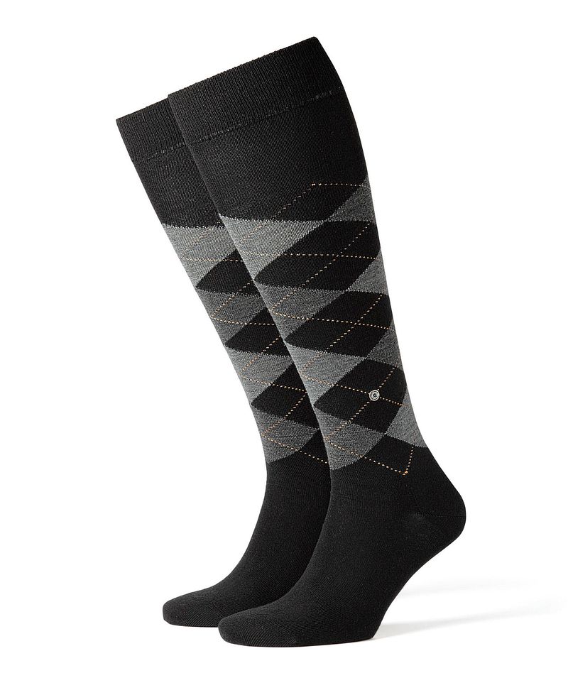 Burlington Chaussettes hautes Edinburgh Noir-3000  Gris Noir taille 40-46