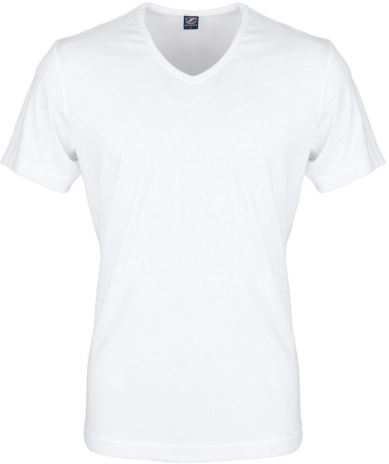 Essayez maintenant ! T-shirt adapté Col V Vita Blanc taille XXL