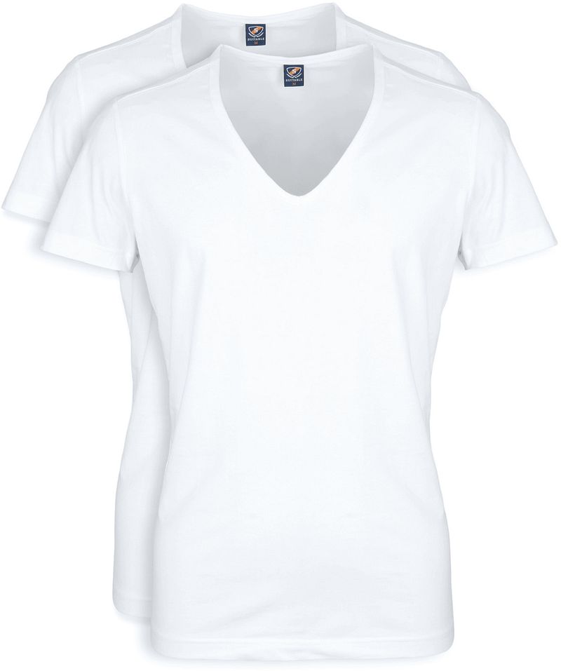 T-shirts stretch Lot de 2 Col-V profond  Blanc taille S