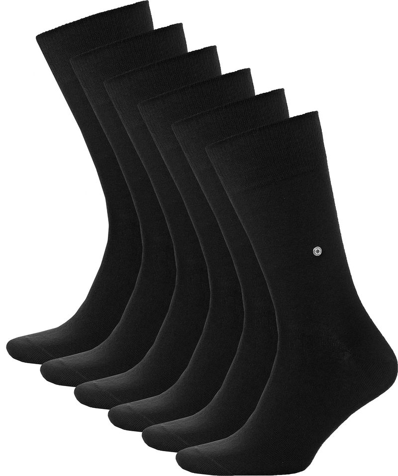 Burlington Chaussettes Uni Lot de 6   Noir taille 40-46