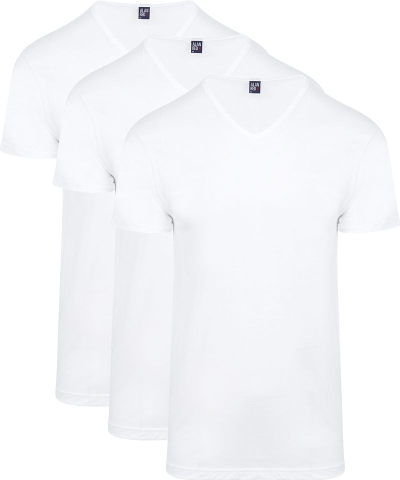 Alan Red T-Shirt Vermont Col-V Lot de 3 Blanc taille L