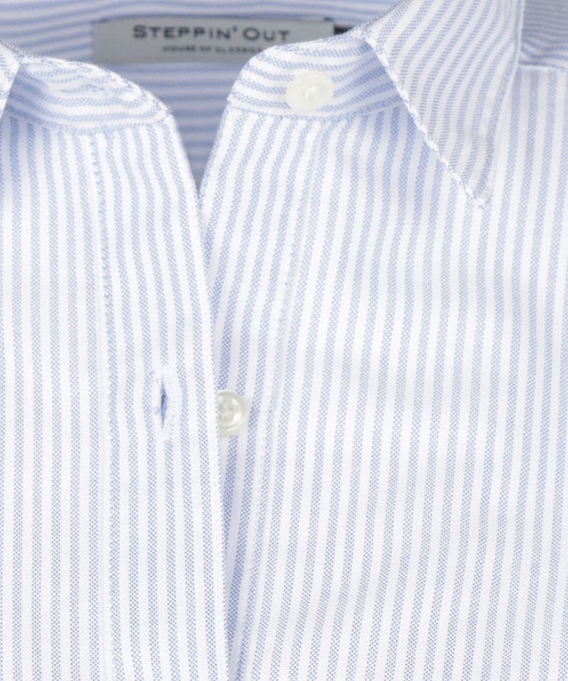 Steppin' Out Blouse Lauren Strepen Lichtblauw
