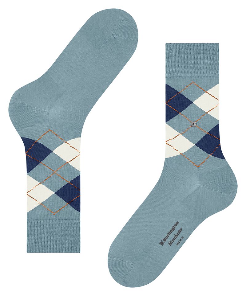 Burlington Manchester Sok Ruit Blauw 6444