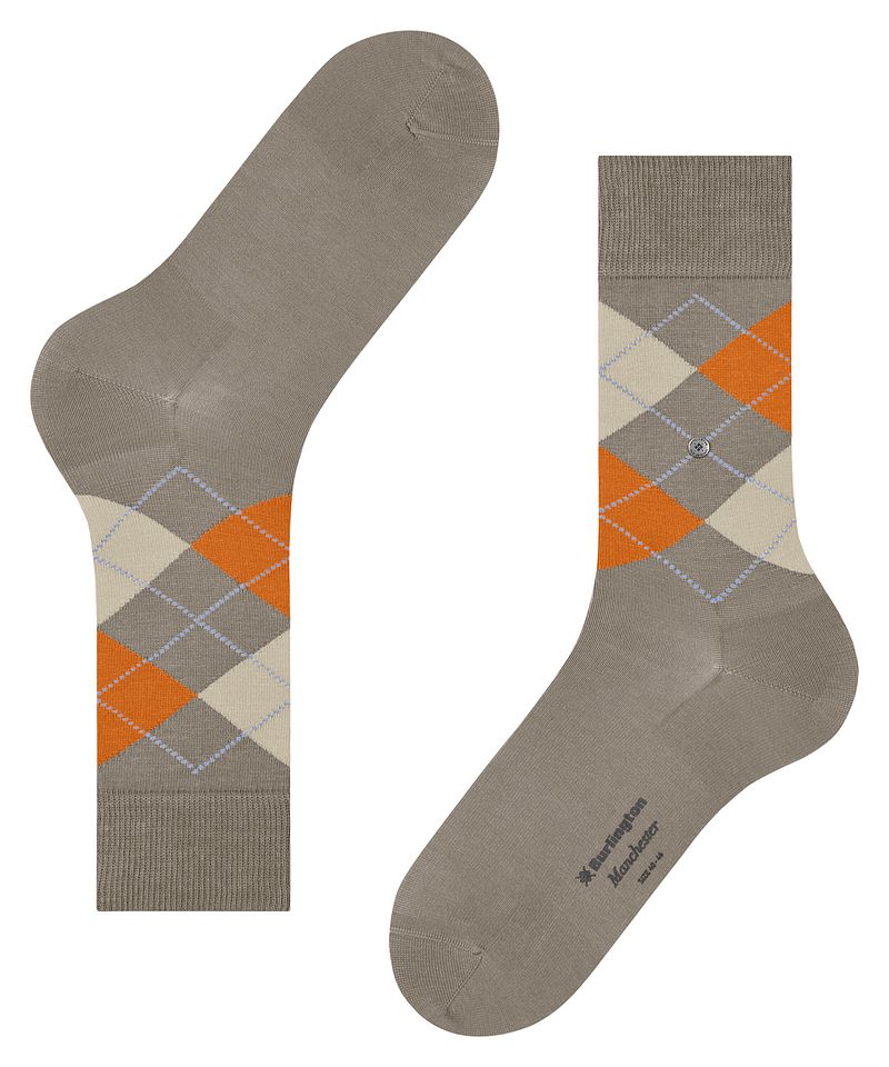 Burlington Manchester Sok Ruit Grijs 4180