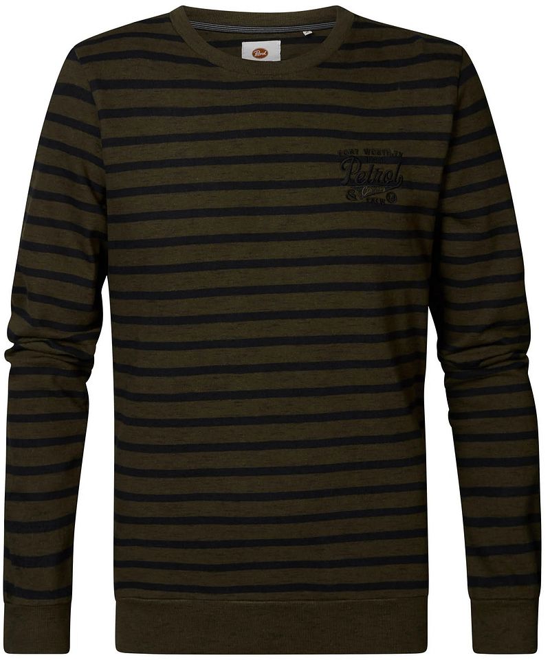 Sweater Petrol à Rayures Foncé Vert Vert foncé taille M