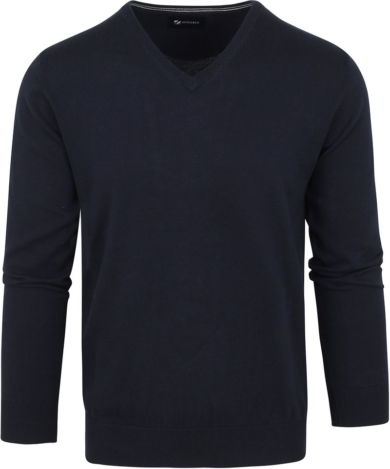 Suitable Pull Col-V Vini Marine Bleu Bleu foncé taille S