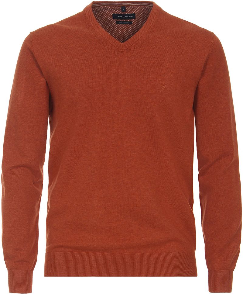Casa Moda Pull Col-V Orange taille XXL