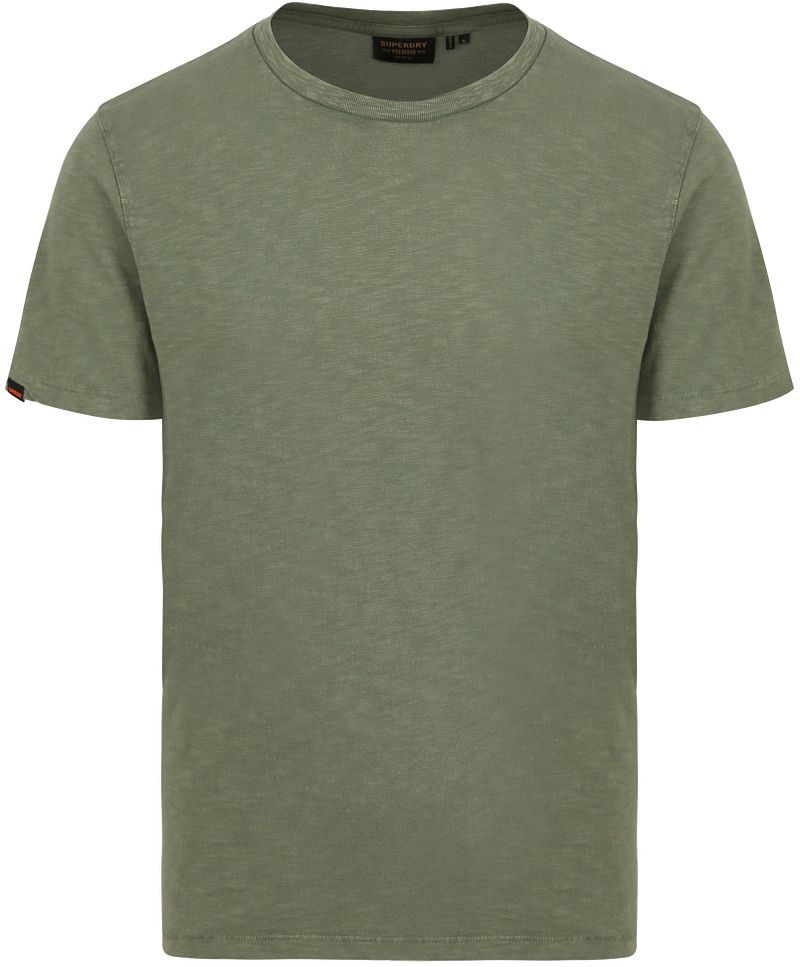 Superdry T-shirt Slub T-Shirt Melange Olijfgroen