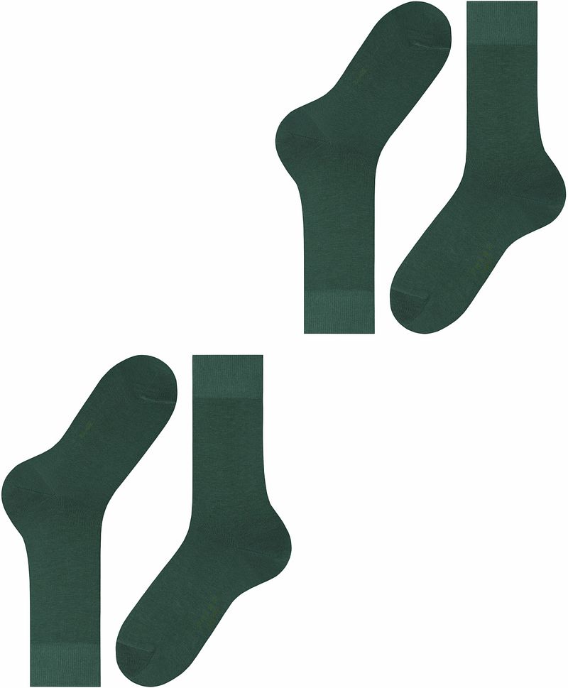 Falke Happy Socken 2-Pack Dunkelgrün - Größe 43-46 günstig online kaufen