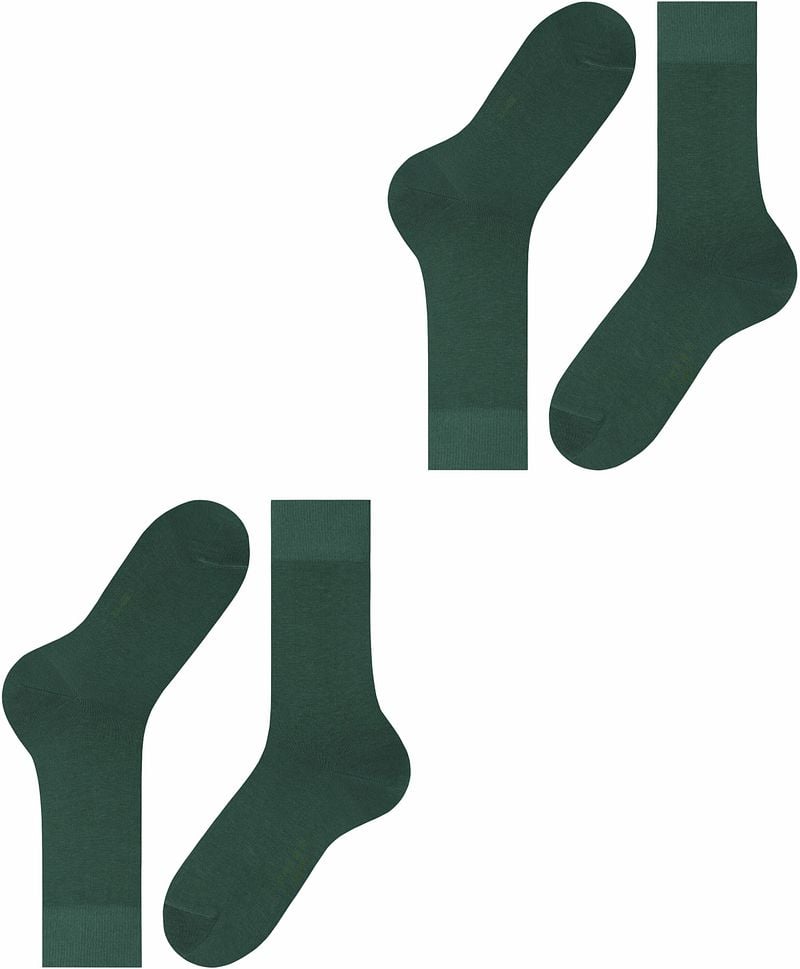 Falke Happy Socken 2-Pack Dunkelgrün - Größe 43-46 günstig online kaufen