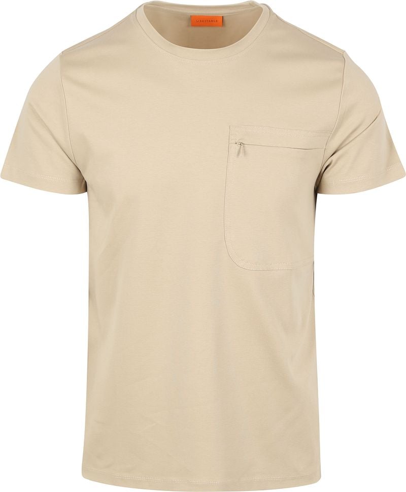 Suitable T-shirt Sonny Pocket Beige