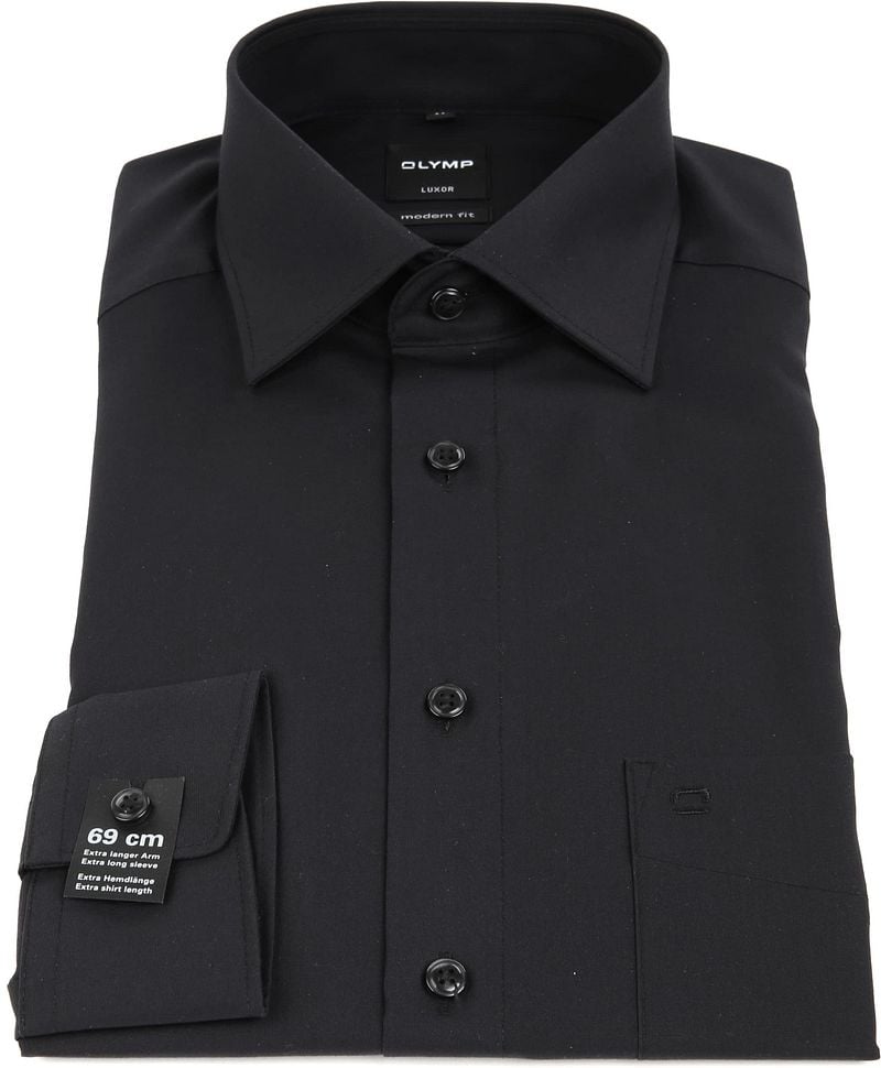 OLYMP Luxor Hemd Extra Lange Ärmel Schwarz - Größe 46 günstig online kaufen