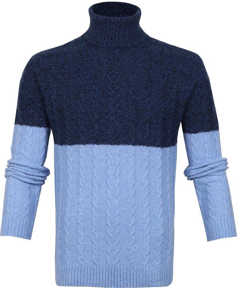 Suitable Pull Itacol Col Roulé Laine Bleu Bleu foncé taille M