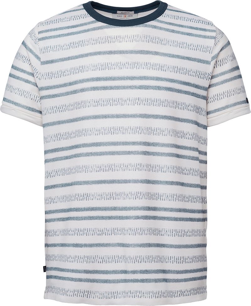 Cast Iron T-Shirt Rayures Blanc Cassé Blanc cassé taille M