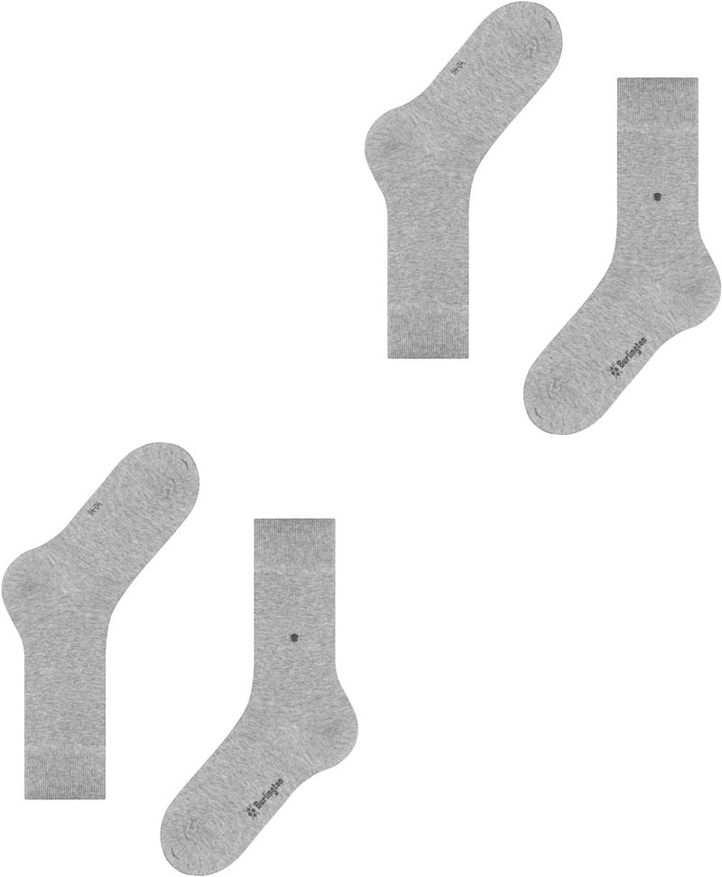 Burlington 2-er Set Socken Grau mit Argyle-Muster günstig online kaufen