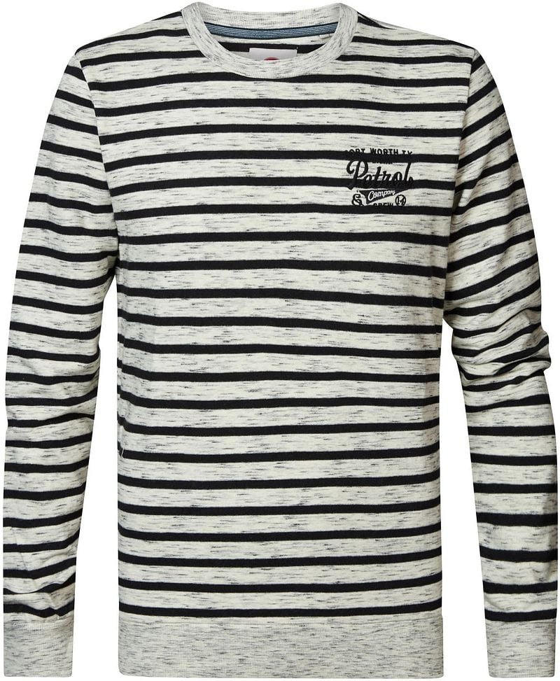 Sweater Petrol à Rayures Off-White Melange Blanc cassé Gris taille M