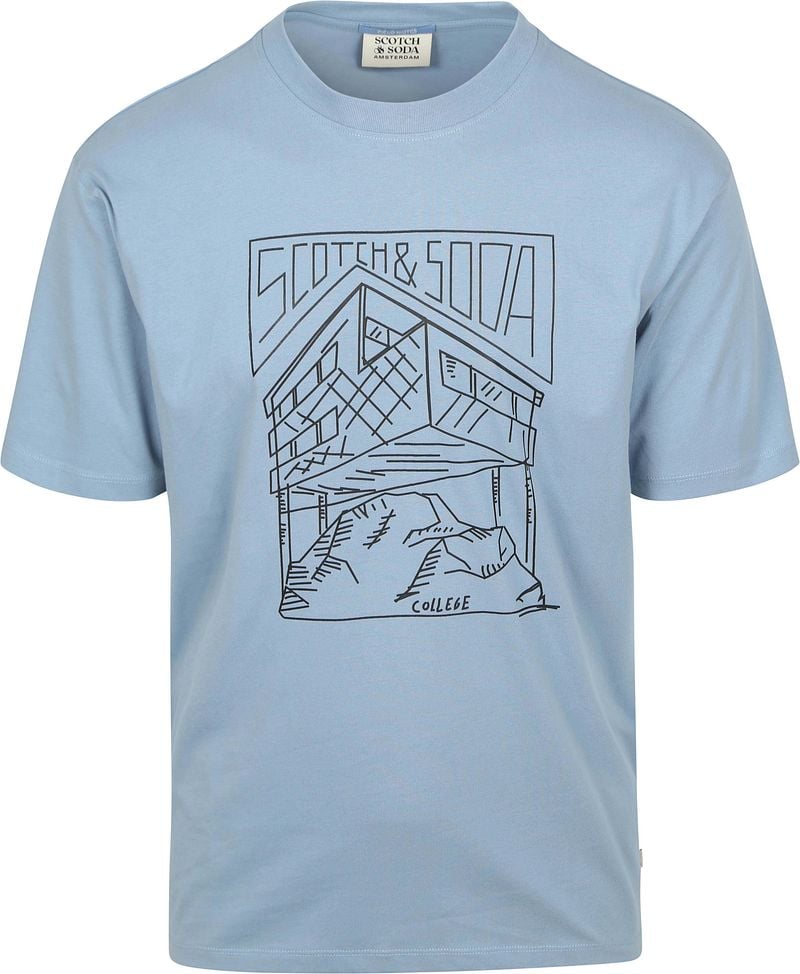 Scotch And Soda T-shirt Druck Blau - Größe L günstig online kaufen