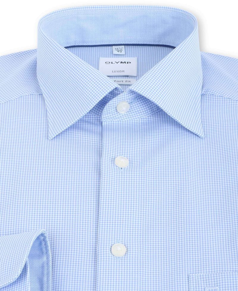 OLYMP Luxor Comfort Fit Hemd Blau Karo - Größe 50 günstig online kaufen