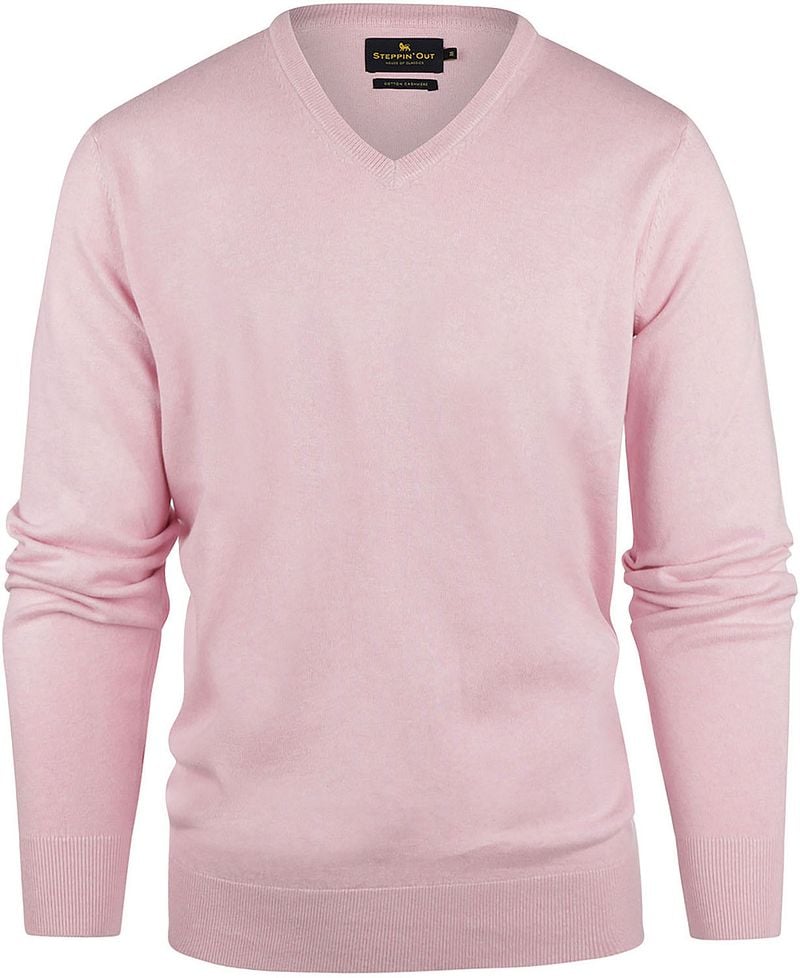 Steppin' Out Trui Cotton Cashmere V-hals Roze