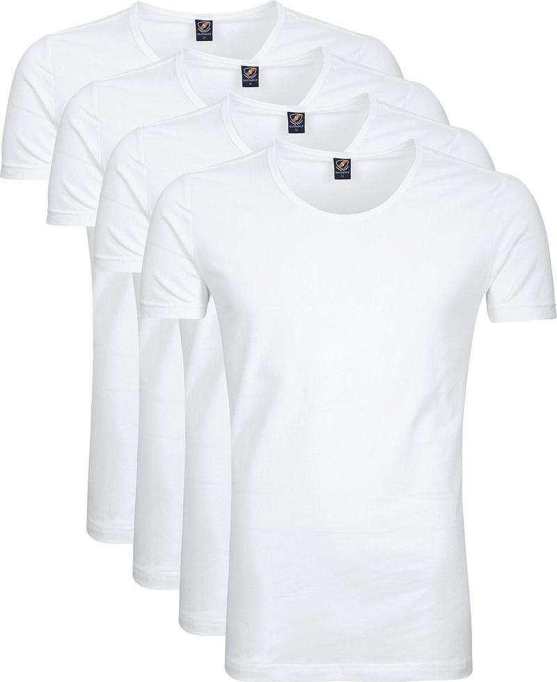 Suitable T-shirt Stretch Lot de 4 Col Rond  Blanc taille S