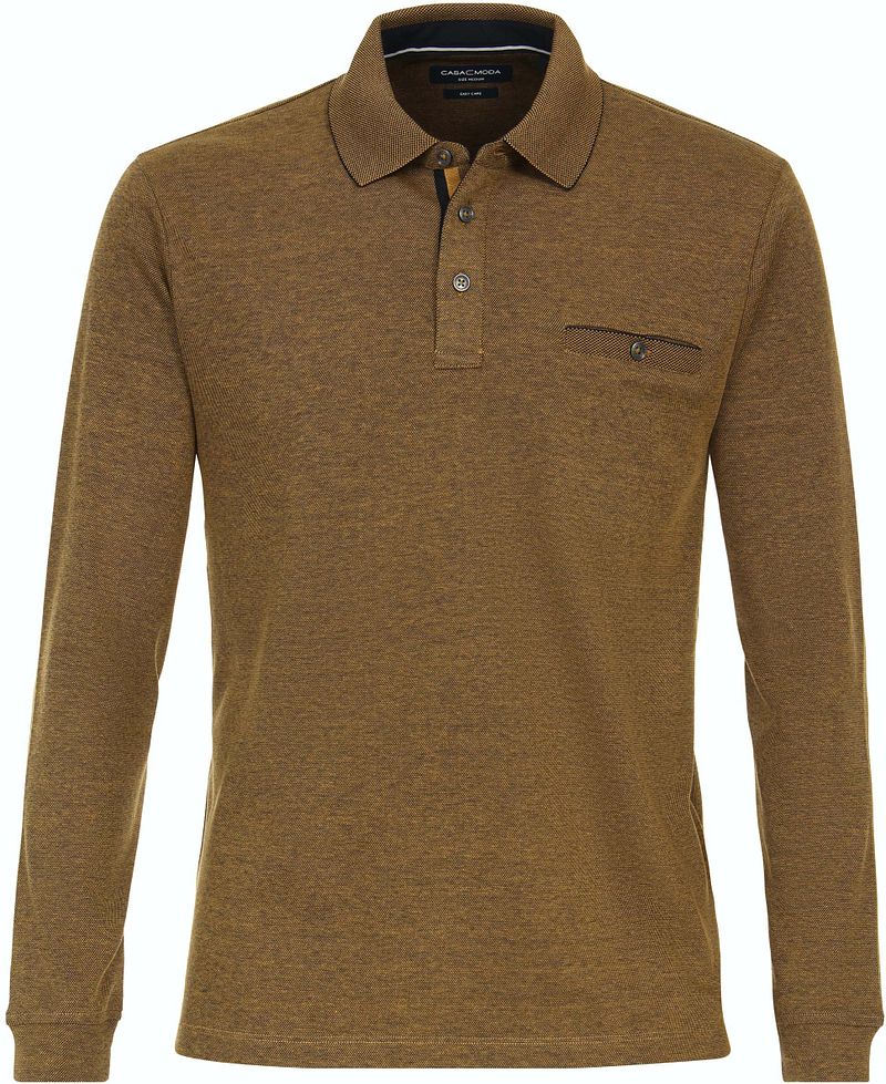 Casa Moda Polo Long Sleeves Jaune taille XXL