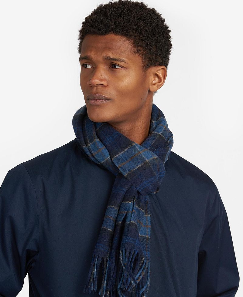 Barbour Sjaal Tartan Lams Wol Midnight