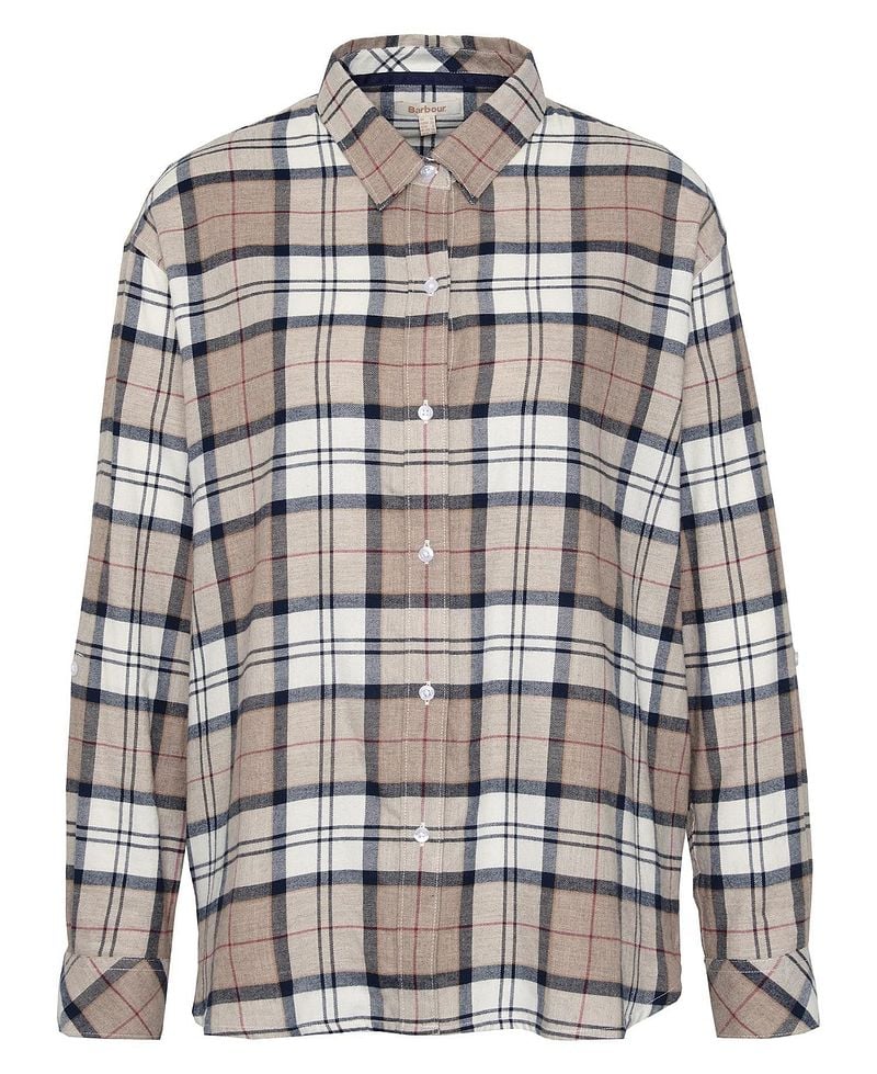 Barbour Tartan Katoenen Klassieke Overhemd Beige Dames