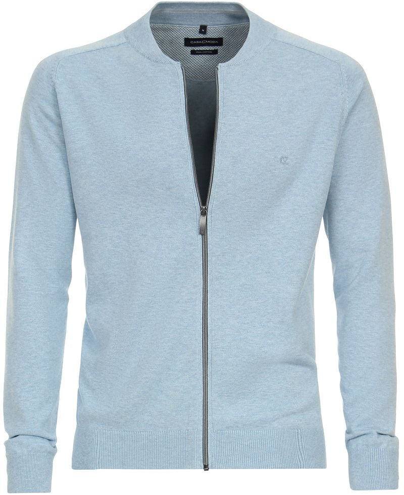 Casa Moda Strickjacke Zip Hellblau - Größe L günstig online kaufen
