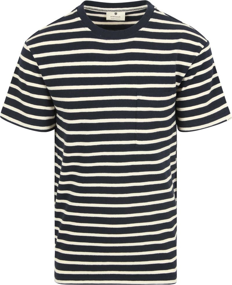 ANERKJENDT Heren Polo's & T-shirts Akkikki S s Stripe Tee Gots Blauw wit Gestreept