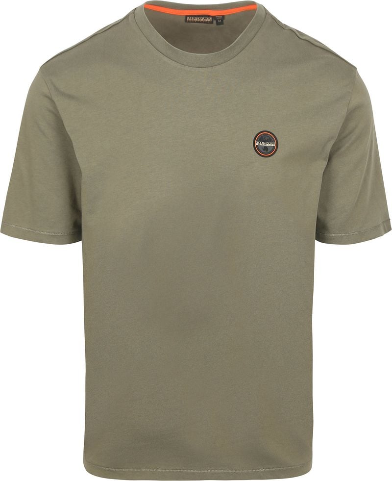 Napapijri Badge T-shirt Olivgrün - Größe XXL günstig online kaufen