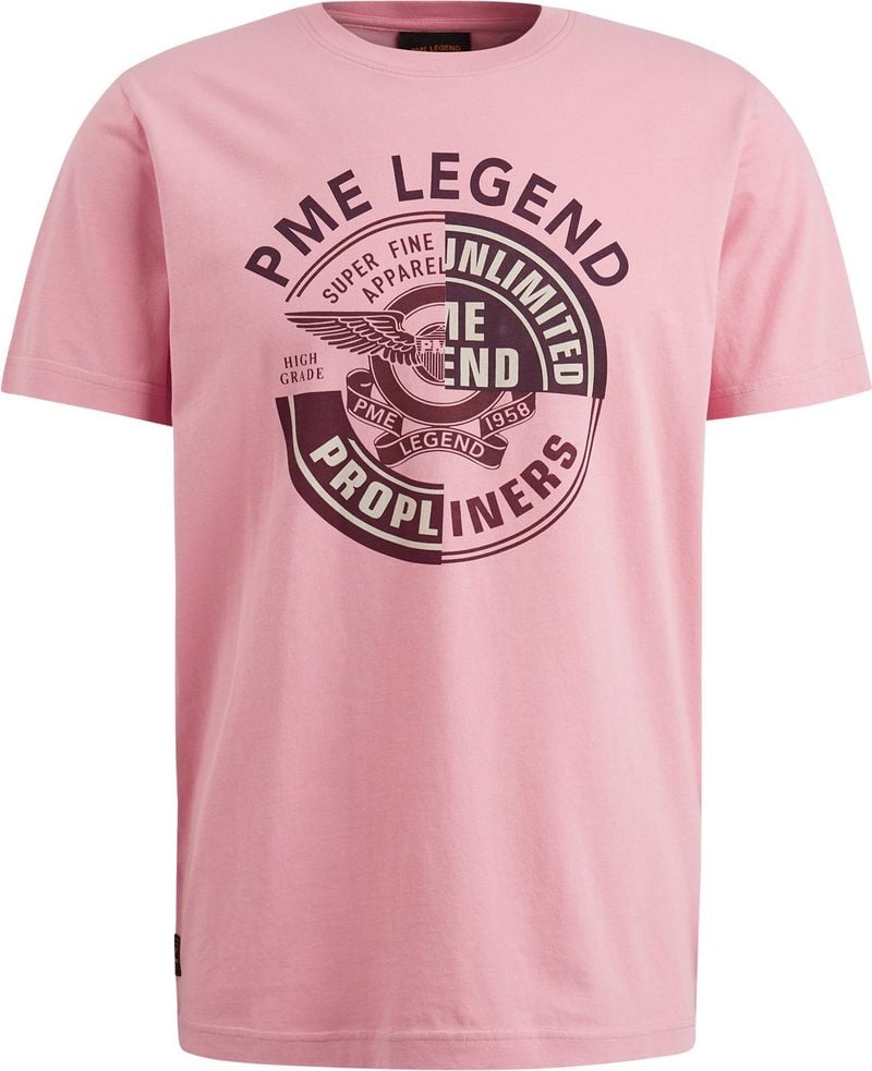 PME Legend Korte Mouw R-hals Jersey T-shirt Pink Heren