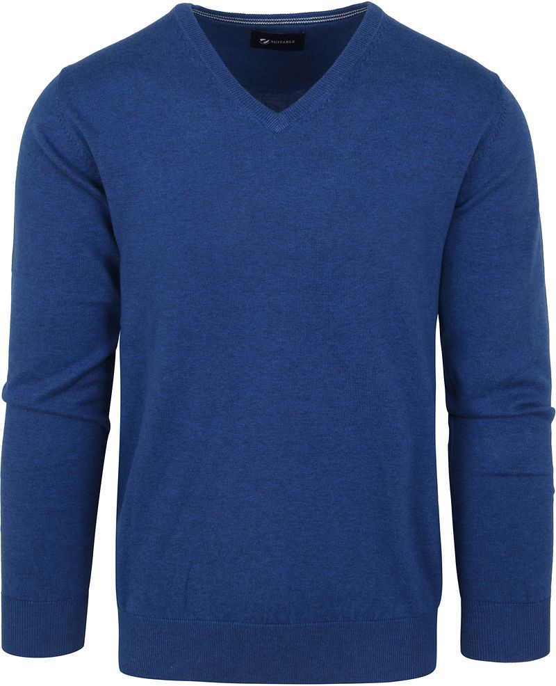 Suitable Pull Col-V Vini Royal Bleu Bleu foncé taille S