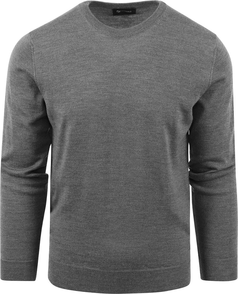 Suitable Merino Pullover Rundhals Anthrazit - Größe 3XL günstig online kaufen