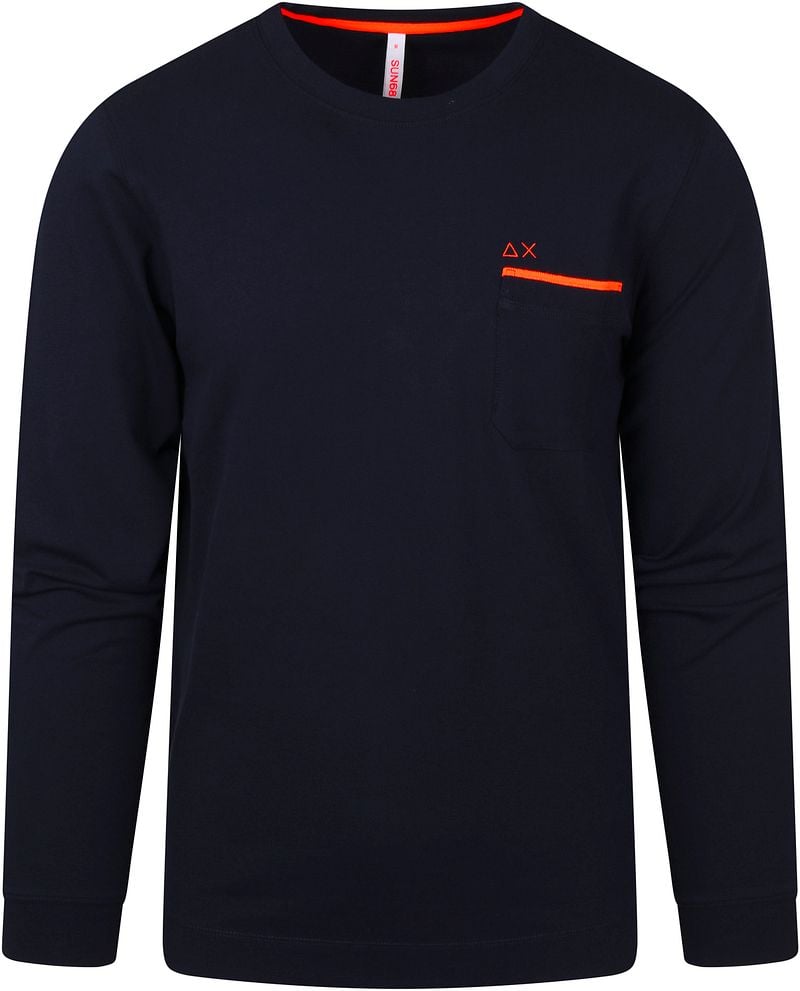 Sun68 Long Sleeve Marine Bleu foncé taille M