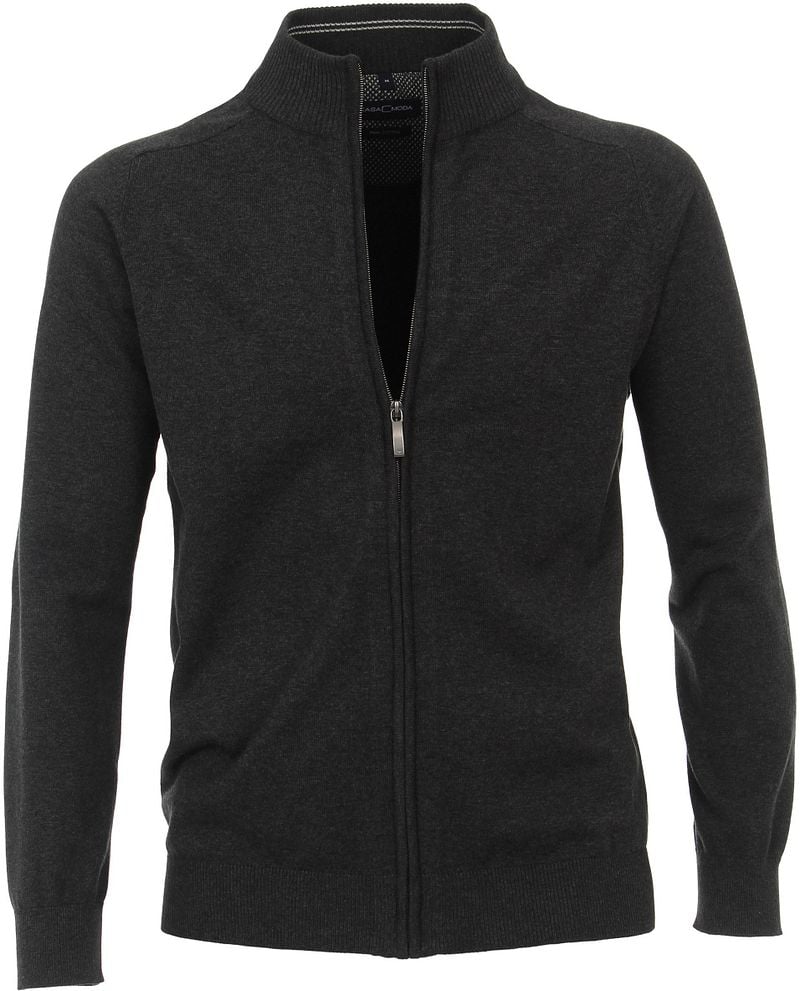 Casa Moda Cardigan Zippé Gris Anthracite taille XXL
