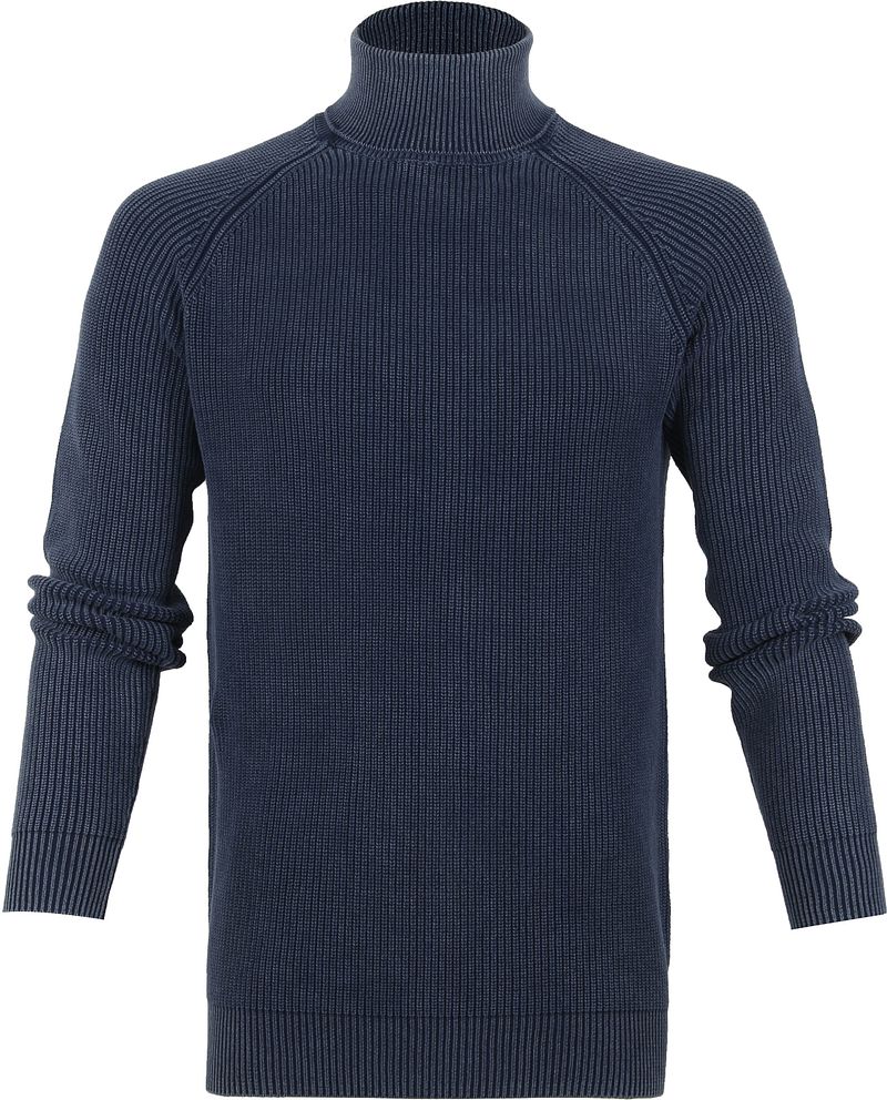 Suitable Pull Lunf Col Roulé Foncé Bleu Bleu foncé taille M