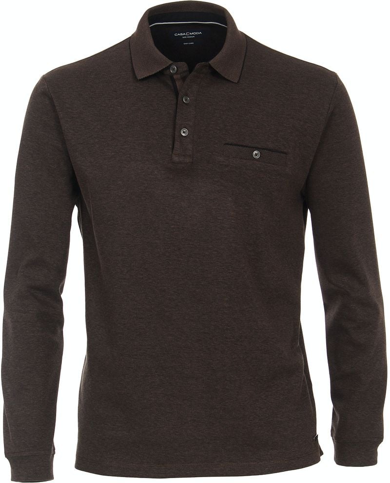 Casa Moda Poloshirt LS Braun - Größe 4XL günstig online kaufen