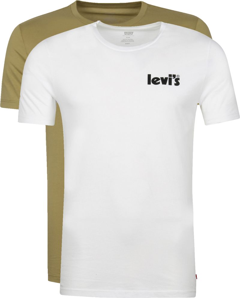 Levi's T-shirt 2-Pack Wit Groen
