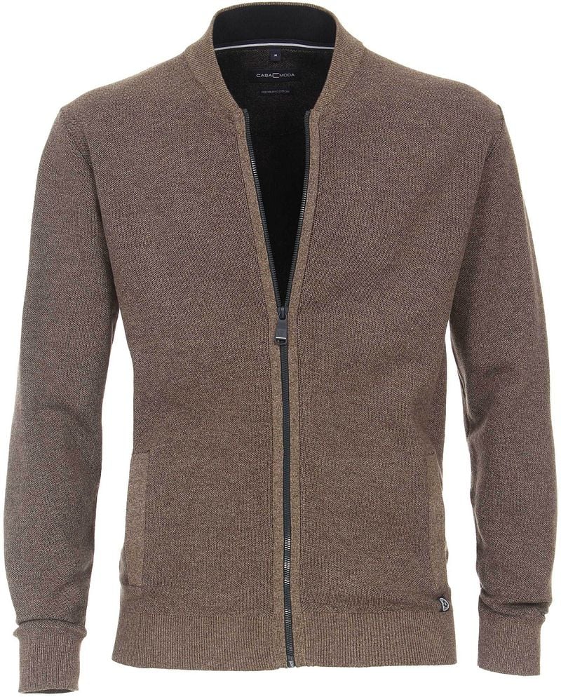 Casa Moda Zip Strickjacke Beige - Größe 4XL günstig online kaufen