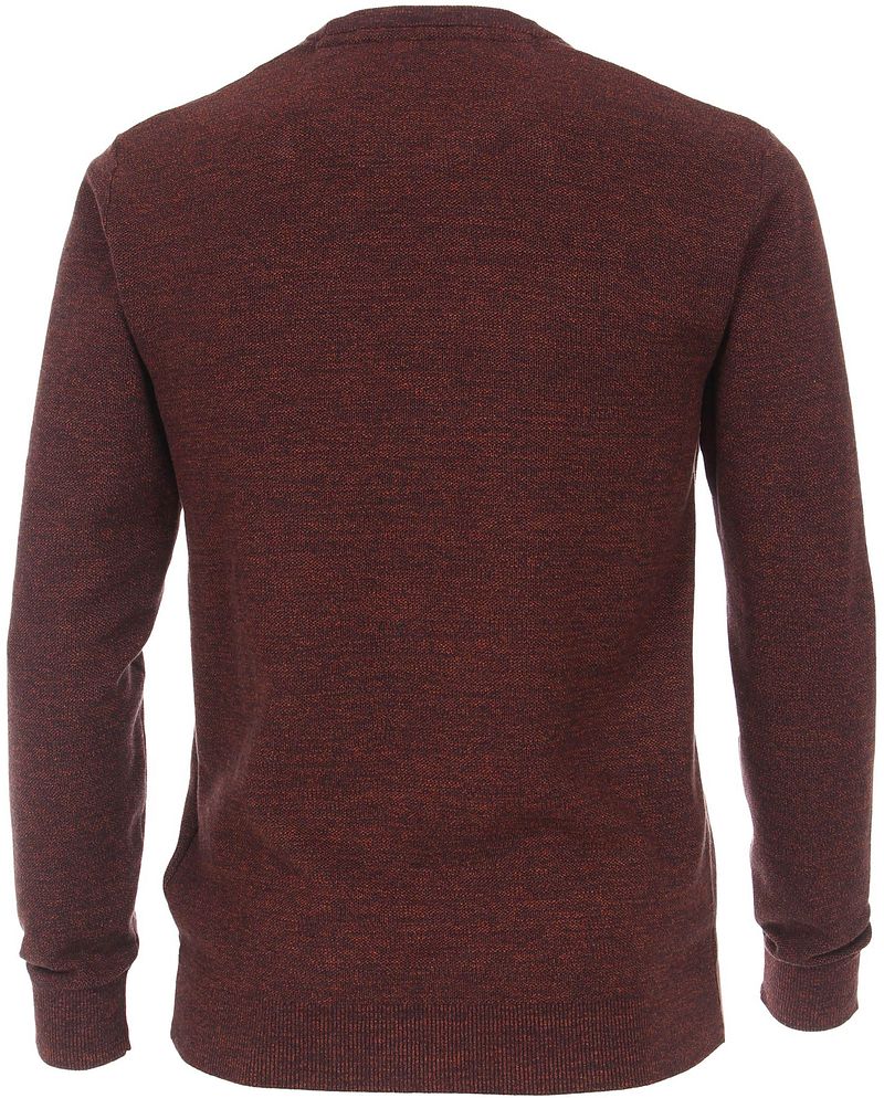 Casa Moda Pullover O-Halsausschnitt Melange Bordeaux - Größe XXL günstig online kaufen