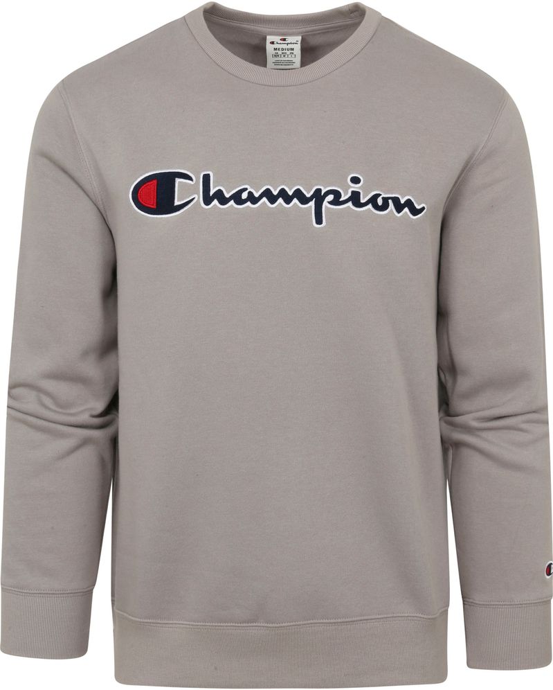 Champion Sweater Script Logo Grau