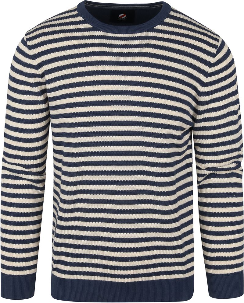 Suitable  Pullover O-Ausschnitt Dunkel Blau Streifen - Größe XXL günstig online kaufen