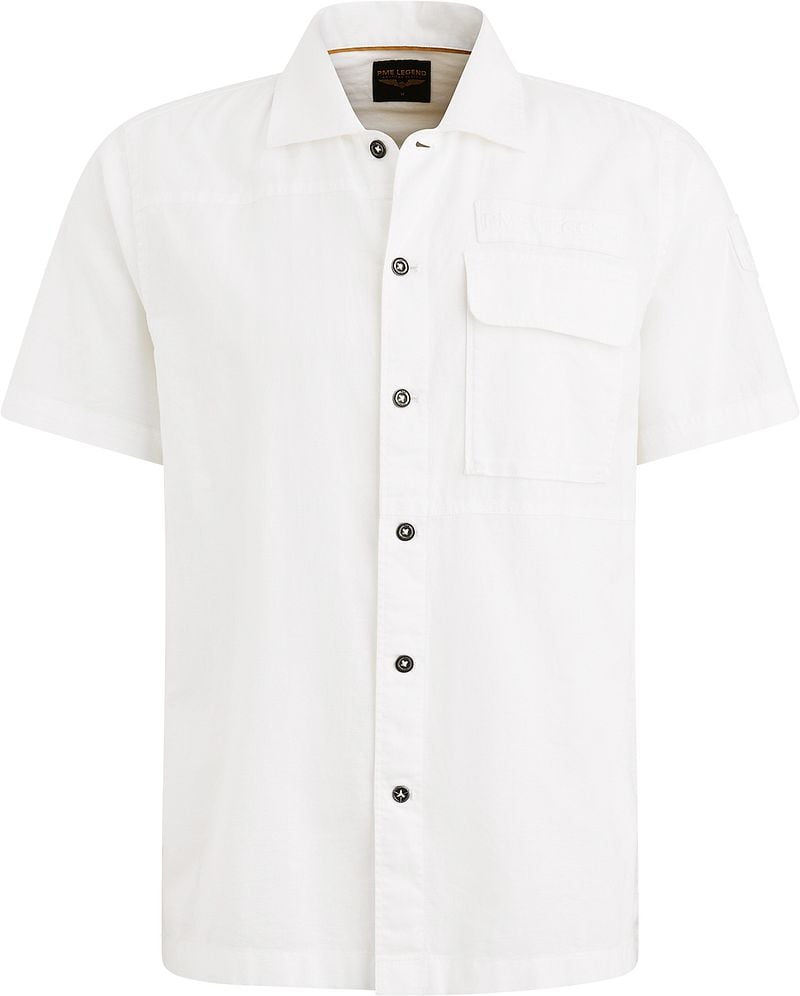 PME Legend Short Sleeve Hemd Linen Blend Weiß - Größe XL günstig online kaufen