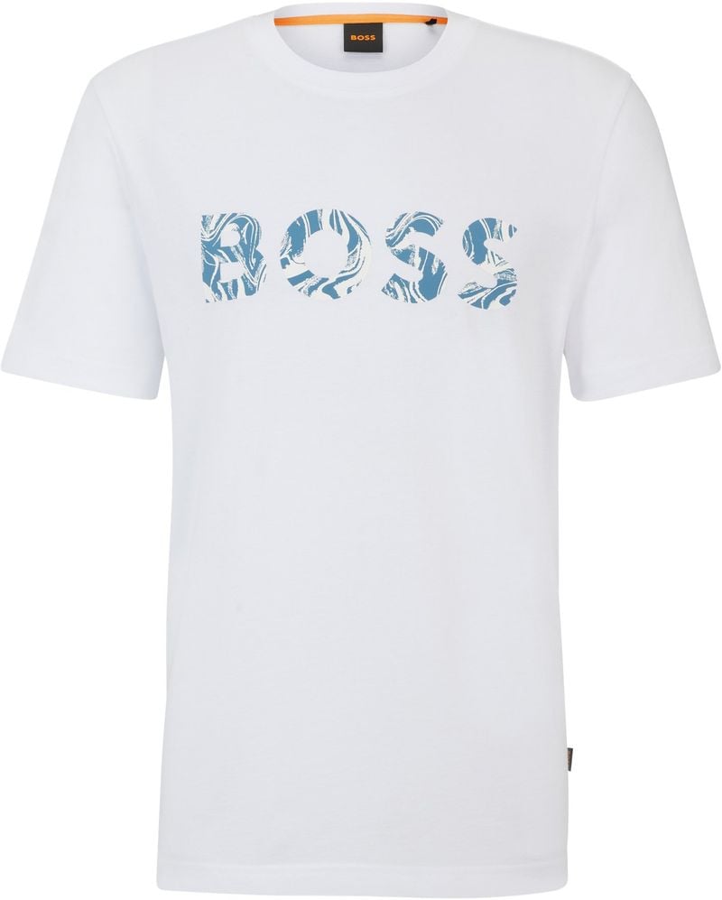 Boss Heren T-shirt Lente Zomer Collectie White Heren