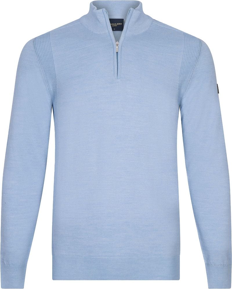 Cavallaro Palio Half Zip Pullover Wool Blend Hellblau - Größe S günstig online kaufen