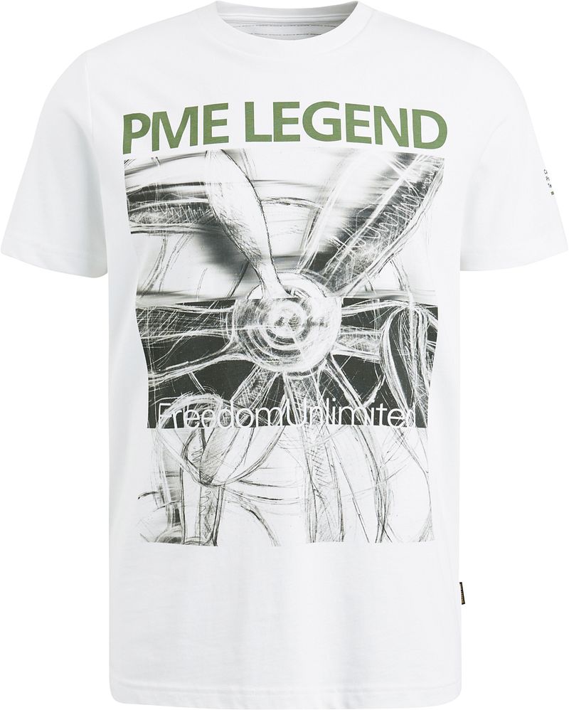 PME Legend Korte Mouw R-Hals T-Shirt White Heren