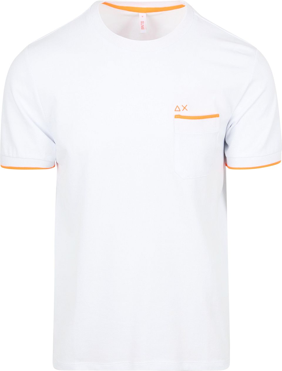 Tシャツ・カットソー SUN68 Men T-shirt White T35124 01 Sun68 Piqué T-Shirt Fluo Stripe White order online | T35124