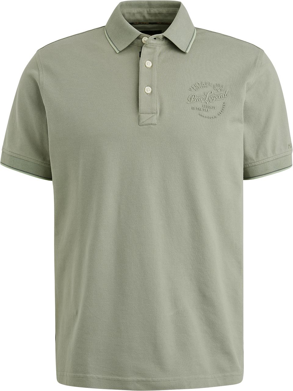PME Legend Polo Shirt Piqué Logo Grey Green order online