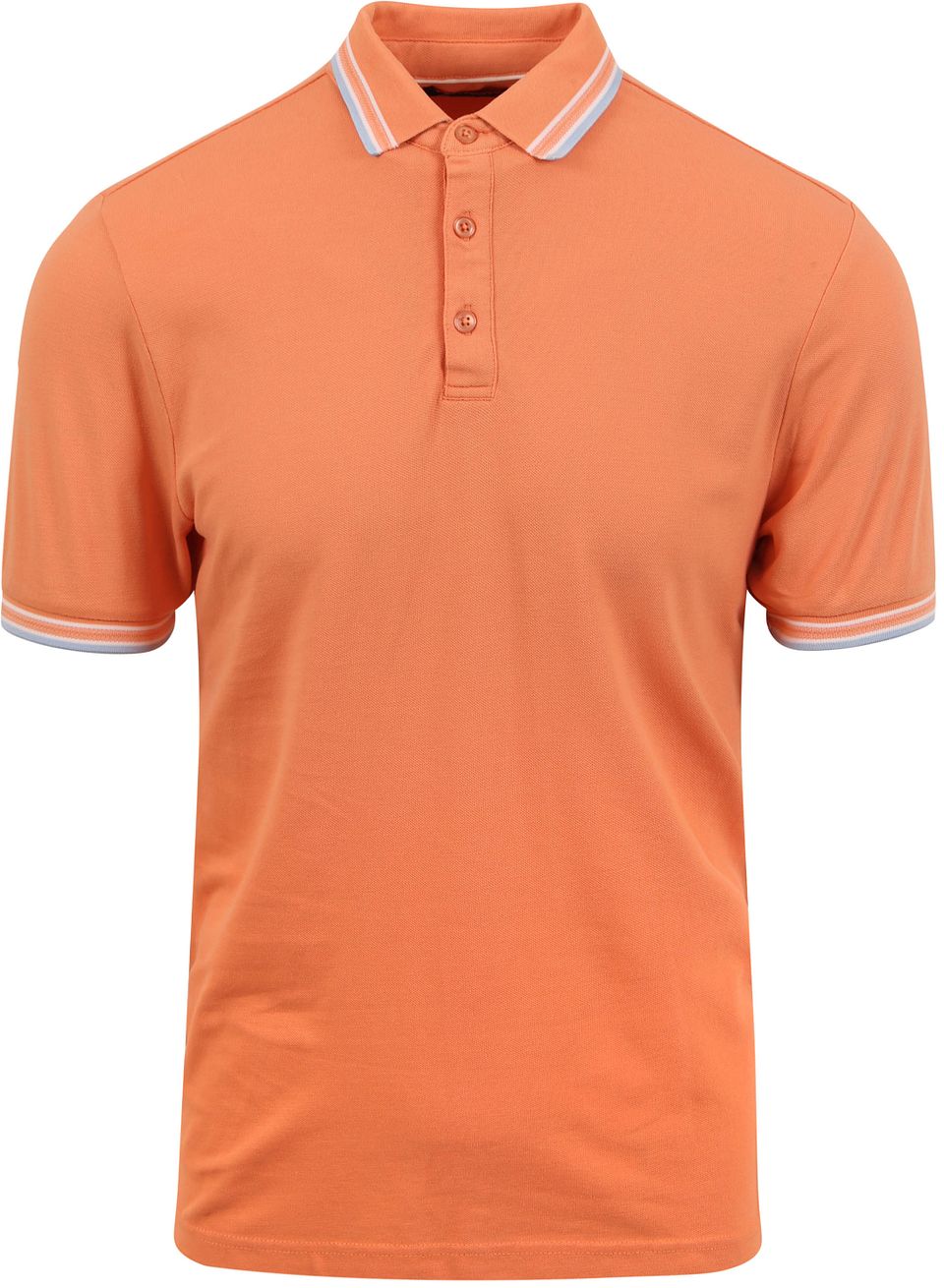 Oranje We Polo Heren Polo Small Stripe Fluo Bruin Heren Poloshirt